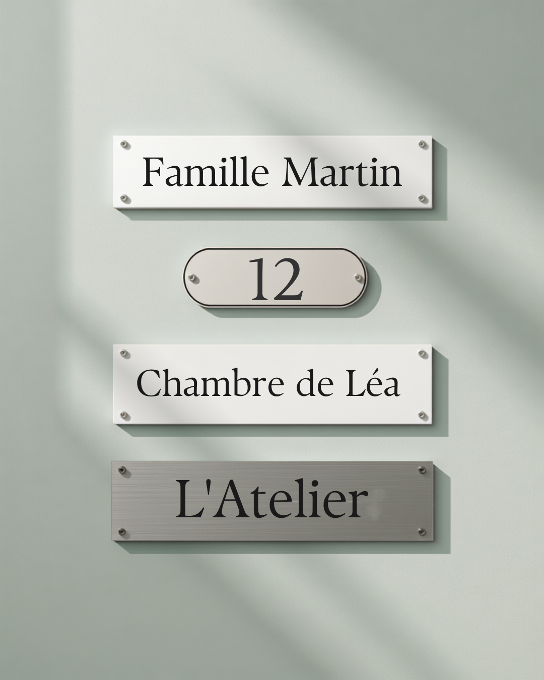 Plaque personnalisée — maison, boîte aux lettres, porte, numéro